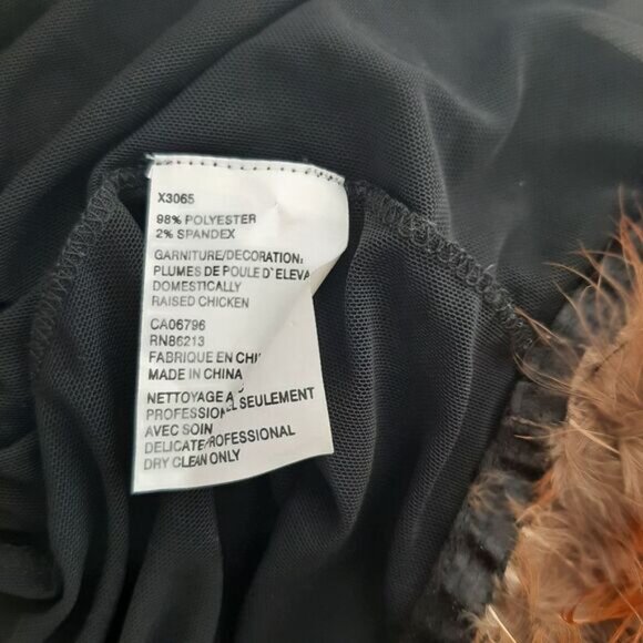 TRISTAN & ISEUT Feather Trim Skirt Slip Black Mesh Midi Underskirt Sz S - Picture 13 of 14